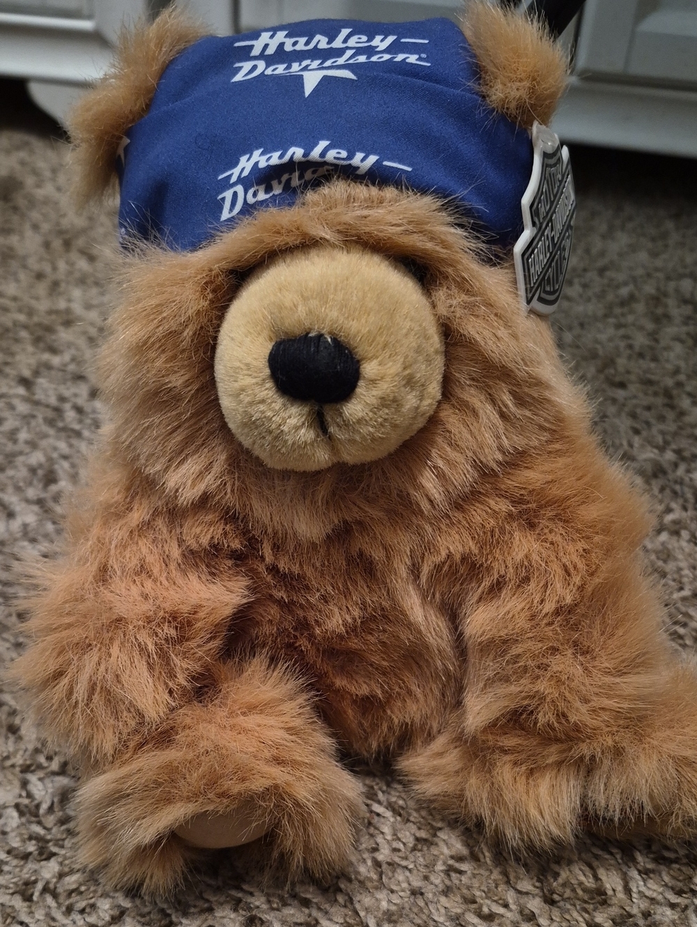 Harley-Davidson Brown Plush Bear with Blue Bandana